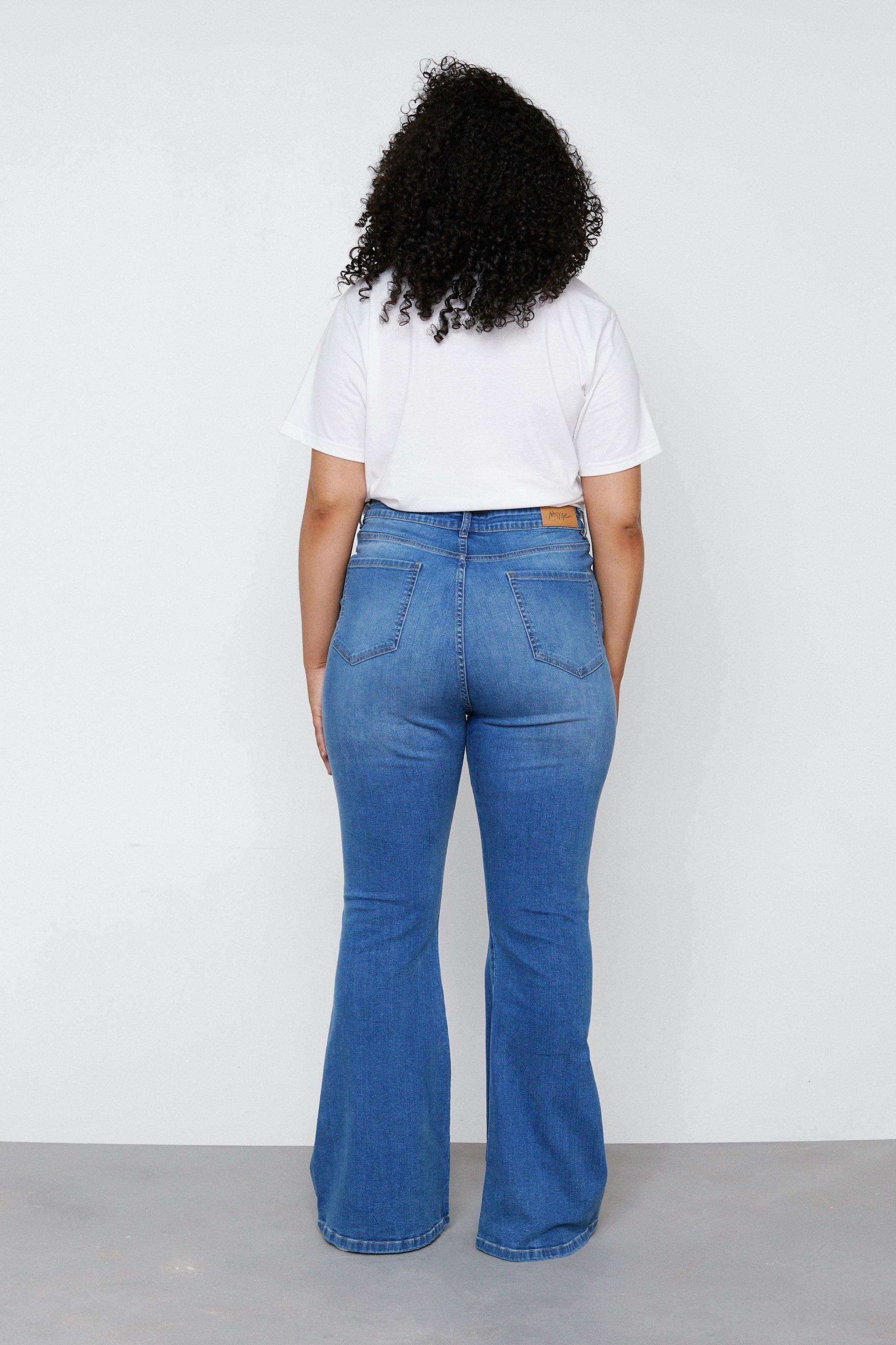 Stretch flare jeans hot sale plus size